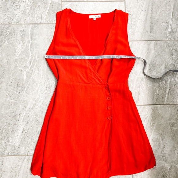 Honey Belle Red Short Sleeve Wrap Mini Dress Size Medium - Picture 5 of 9